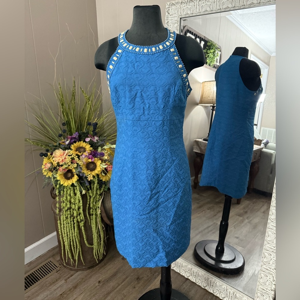 J. Howard • Halter Embellished Neck Sheath Dress